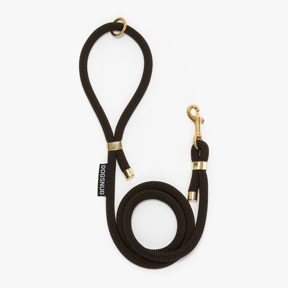 Black 10mm circumference Rope Lead, 1.2 meters.