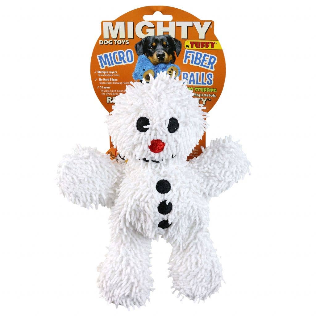 Mighty Microfiber Ball Snowman, Holiday Squeaky Dog Toy