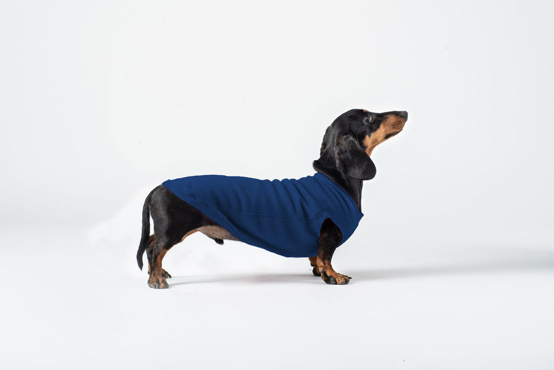 Water Repellent Fleece Jumper Navy Dachshund